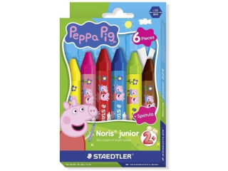 Kredki woskowe, Peppa, 6 kol., sze�ciok�tna, grafit 14 mm, Staedtler