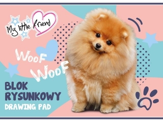 Blok rysunkowy A4 20k. ST.MAJEWSKI 80g/m2 My Little Friend, Pies pomeranian
