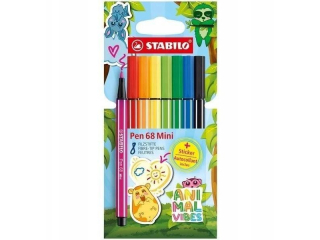 Flamaster STABILO Pen 68 Mini Animal vibes 8szt. NOWO�� 668/8-07 [opakowanie=12szt]