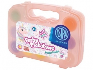 Farby plakatowe Jednoro�ec Astra Kids 12 kol x 20 ml - walizka  [opakowanie=4szt] (CEN+5%)