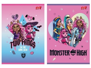 Zeszyt A5 16 kartek linia dwukolorowa ok�adka laminowana 70 g/m2 MONSTER HIGH [opakowanie=15szt]