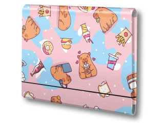 Teczka �amana A4 na gumk� PENMATE T 0121 Kapibara food folia mat nierysuj�ca