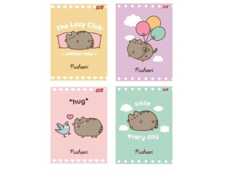 Zeszyt A4 32 kartki krata ok�adka laminowana 70 g/m2 PUSHEEN [opakowanie=15szt]