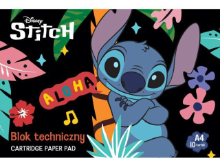 Blok techniczny A4 10 kartek ok�adka kredowana 190 g/m2 STITCH [opakowanie=10szt]