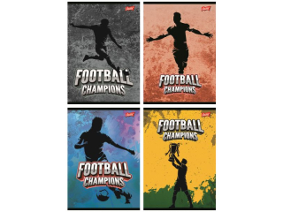 Zeszyt A4 32 kartki krata ok�adka laminowana  lakier miejscowy UV 70 g/m2 FOOTBALL CHAMPIONS [opakowanie=15szt]
