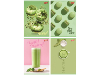 Zeszyt A5 60 kartek krata ok�adka laminowana lakier miejscowy UV 70 g/m2 GREEN DELICIOUS [opakowanie=10szt]