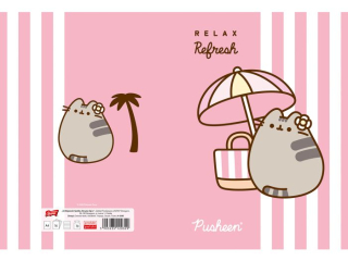 Zeszyt A4 32 kartki linia dwukolorowa ok�adka laminowana 70 g/m2 PUSHEEN [opakowanie=15szt]
