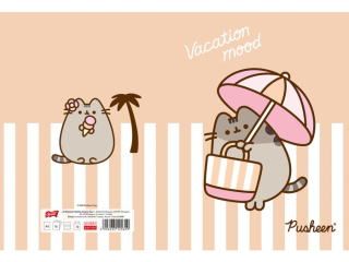 Zeszyt A4 32 kartki linia dwukolorowa ok�adka laminowana 70 g/m2 PUSHEEN [opakowanie=15szt]
