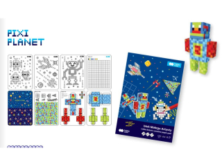Blok Ma�ego Artysty PIXI PLANET, 120g/m2, A4, 8 ark, Happy Color [opakowanie=5szt]