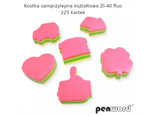 KOSTKA SAMOPRZYLEPNA ZI-40 KSZTA�TOWA FLUO 225 KARTEK