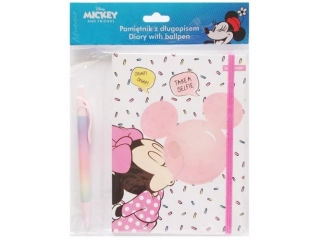 Pami�tnik BENIAMIN z zak�adk� i d�ugopisem zamykany na gumk� Minnie Mouse