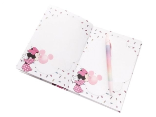 Pami�tnik BENIAMIN z zak�adk� i d�ugopisem zamykany na gumk� Minnie Mouse
