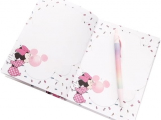 Pami�tnik BENIAMIN z zak�adk� i d�ugopisem zamykany na gumk� Minnie Mouse