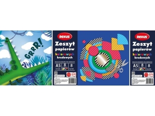 ZESZYT PAPIER�W KOLOROWYCH KREDOWANYCH A5/8k.