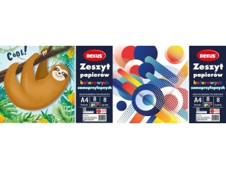 ZESZYT PAPIER�W KOLOROWYCH SAMOPRZYLEPNYCH A4/8k.