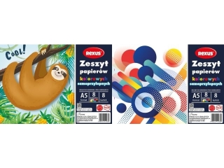 ZESZYT PAPIER�W KOLOROWYCH SAMOPRZYLEPNYCH A5/8k.