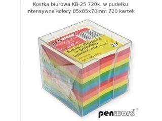 KOSTKA BIUROWA KB-25 720k W PUDE�KU INTENSYWNE KOLORY 85x85x70mm 720 KARTEK