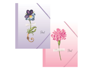 TECZKA Z GUMK� A4 PP FLORAL SPREE [opakowanie=12szt]