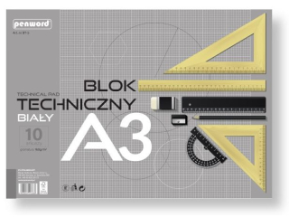 BLOK TECHNICZNY A3 BIA�Y BT-5 160g 10 ARKUSZY PREMIUM