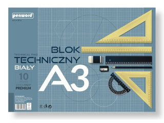 BLOK TECHNICZNY A3 BIA�Y BT-6 250g 10 ARKUSZY PREMIUM