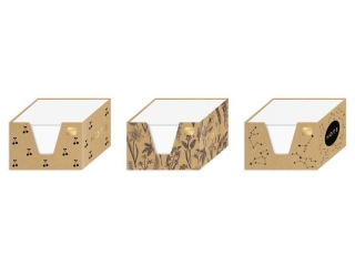 Kostka papierowa INTERDRUK bia�a w kubiku kraft 9x9x5cm