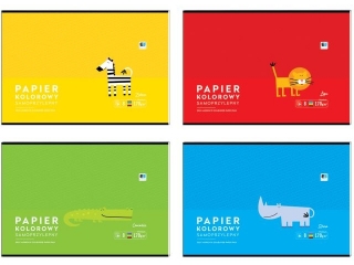 Papier kolorowy samoprzylepny B4 8k. INTERDRUK BB Kids