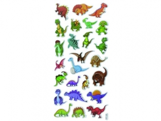 Naklejki wypuk�e mi�kkie dinozaury 25szt.