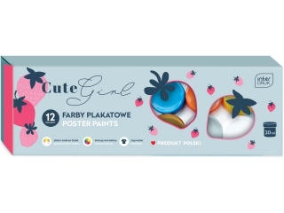 Farby plakatowe INTERDRUK Cute Girl 12 kolor�w 20ml