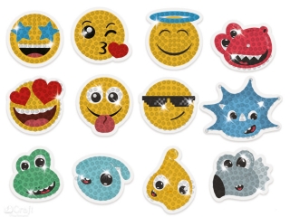 HAFT DIAMENTOWY - NAKLEJKI EMOTIKONY x DINOZAURY [opakowanie=3szt] NZWR-DLP