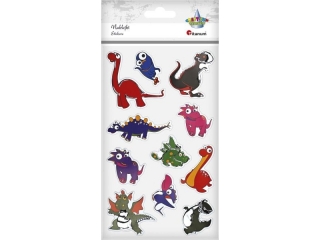 Naklejki foliowe dinozaury mix rozmiar�w i kolor�w 11szt.