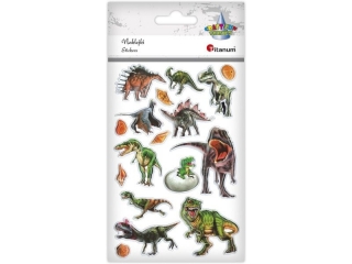 Naklejki wypuk�e mi�kkie dinozaury mix rozmiar�w 17szt.