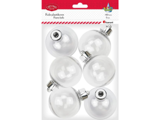 Bombki plastikowe kule O60mm wysoko�� 78mm ze srebrn� zakr�tk� 6szt.