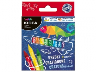 KREDKI GRAFIONOWE 12 KOLOR�W KIDEA