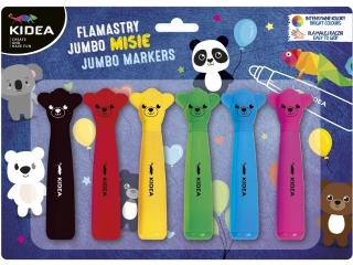 FLAMASTRY JUMBO Z FIGURK� MISIE 6 KOLOR�W KIDEA