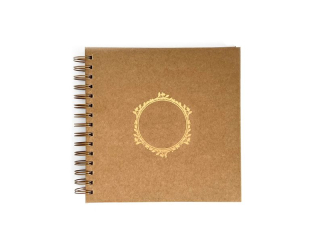 ALBUM DO ZDOBIENIA 20, 5 CM X 20, 5 CM - KRAFT ZE Z�OTYM NADRUKIEM (40 KARTEK) NZWR-DLP