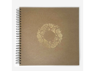 ALBUM DO ZDOBIENIA 30, 5 CM X 30, 5 CM - KRAFT  ZE Z�OTYM NADRUKIEM (40 KARTEK) NZWR-DLP