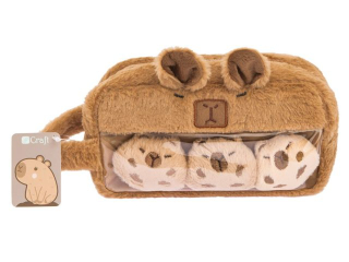 PI�RNIK PLUSZOWY Z PRZYPINKAMI 19 X 10 X 7 CM - KAPIBARA NZWR-DLP
