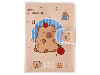 NOTES A7 Z ZAMKNI�CIEM, 70 KARTEK - KAPIBARA - BE�OWY