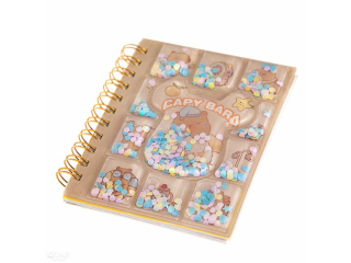NOTESIK NA SPIRALCE Z WOD� I KONFETTI 10,7 X 8,5 CM, 52 KARTKI