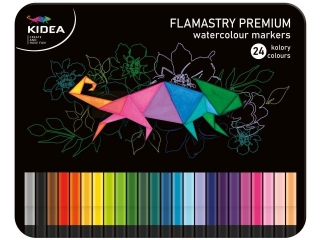 FLAMASTRY KWADRATOWE W METALOWYM PUD�EKU 24 KOLORY KIDEA