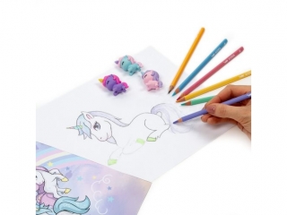 ZESTAW O��WEK, KREDKI I GUMKI 9 ELEMENT�W UNICORN KIDEA