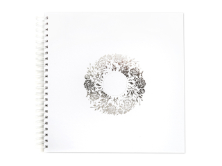 ALBUM DO ZDOBIENIA 30, 5 CM X 30, 5 CM - BIA�Y ZE SREBRNYM NADRUKIEM (40 KARTEK)