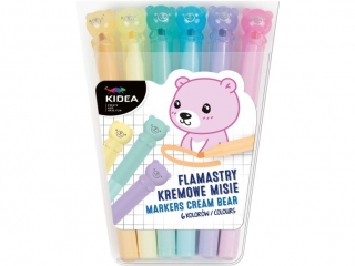 FLAMASTRY KREMOWE MISIE 6 KOLOR�W KIDEA