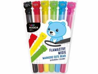 FLAMASTRY MISIE 6 KOLOR�W KIDEA