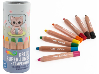 KREDKI SUPER JUMBO 8 KOLOR�W TEMPER�WKA KIDEA
