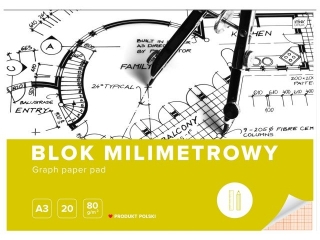 Blok milimetrowy A3 20k. INTERDRUK