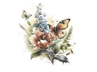 Serwetki POL-MAK SL_OG_062701 Maki Lunch Butterfly and Floral Watercolour Illustration