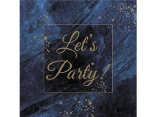 Serwetki POL-MAK SL_OG_063701 Maki Lunch Lets Party on Blue Marble with Gold
