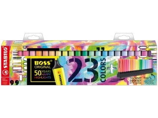 Zakre�lacz STABILO BOSS Original 23szt + podstawka na biurko