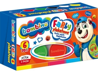 Farby plakatowe 6 kolor�w 20 ml ZWIERZAKI UCZNIAKI [opakowanie=10szt]